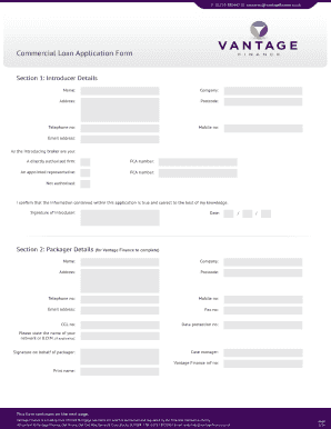 Commercial Loan Application Form