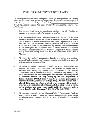 Workers' Compensation Notification Form
