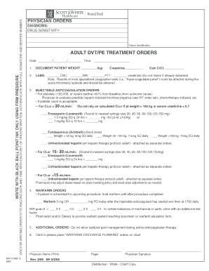 Adult DVT/PE Treatment Orders