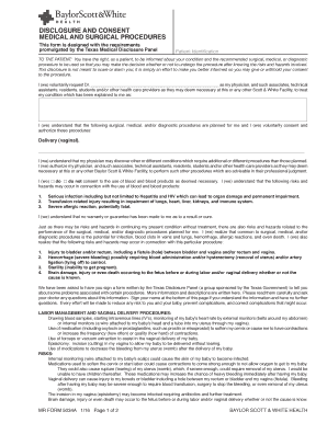 Texas Medical Disclosure and Consent Form