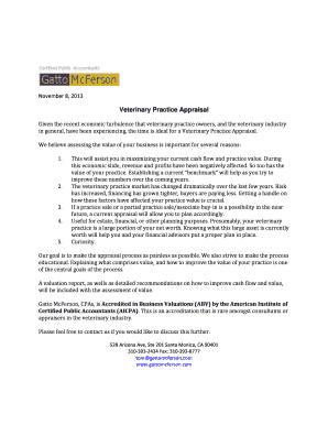 Veterinary Practice Appraisal Questionnaire