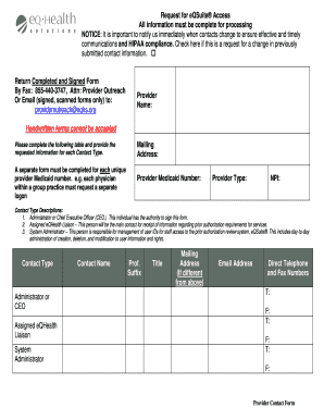 Provider Contact Form