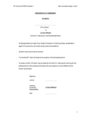 CONFIDENTIALITY AGREEMENT BETWEEN
