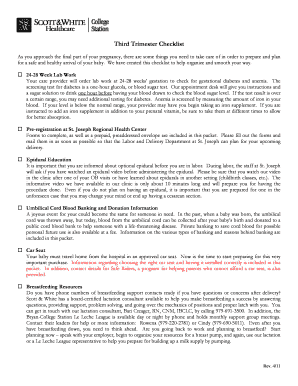 Third Trimester Checklist