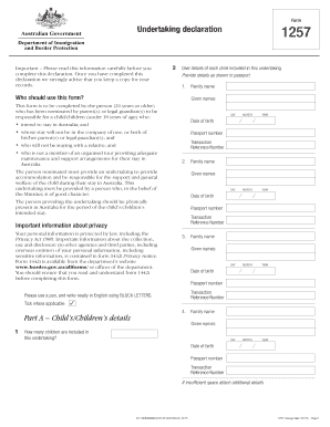 Undertaking Declaration 1257