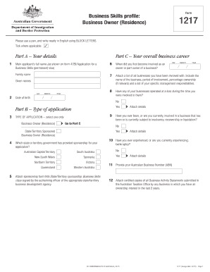 Business Skills Visa Application Form 1217