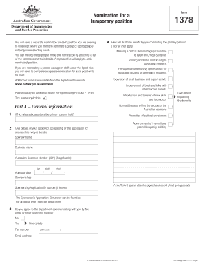 Nomination for Temporary Position 1378