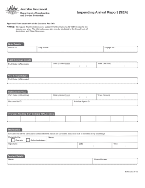 Impending Arrival Report (SEA)
