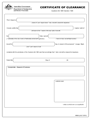 Certificate of Clearance