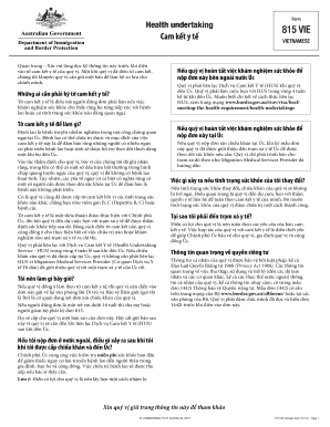 Health Undertaking Form 815 VIE
