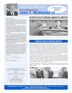New York State Assembly Constituent Survey