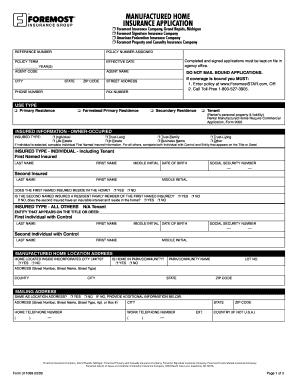 Manufactured Home Insurance Application