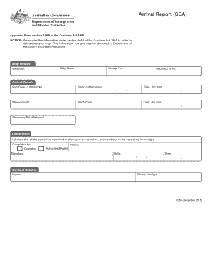 Arrival Report Form SEA