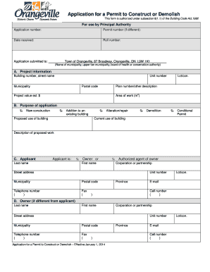 Application for a Permit to Construct or Demolish