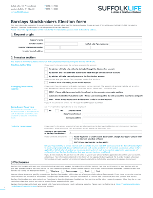 Barclays Stockbrokers Pension Trader Account Election Form