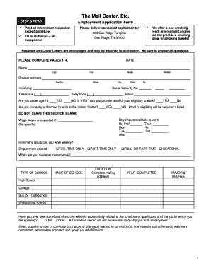 Employment Application Form