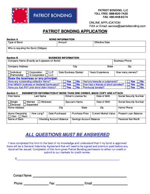 Patriot Bonding Application