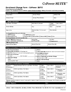 CoPower SUITE Enrollment/Change Form