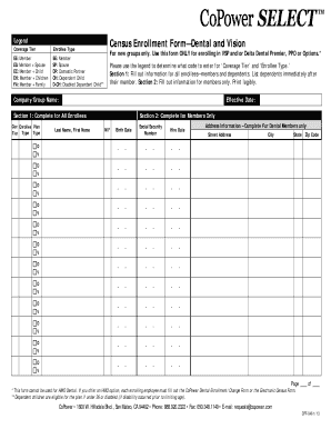 Dental and Vision Enrollment Form