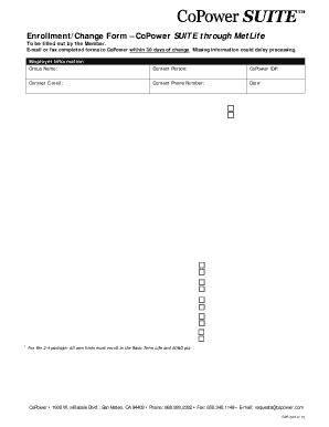 CoPower SUITE Enrollment/Change Form