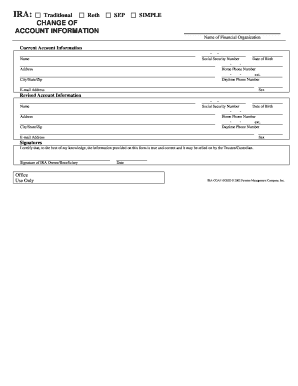 IRA Change of Account Information Form