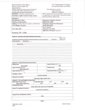 Material Safety Data Sheet