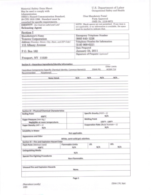 Material Safety Data Sheet