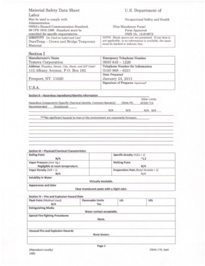 Material Safety Data Sheet
