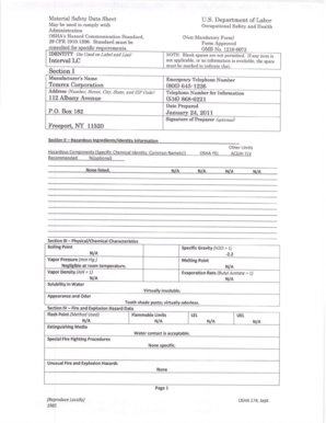 Material Safety Data Sheet