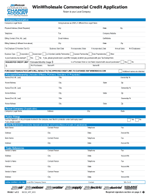 WinWholesale Commercial Credit Application