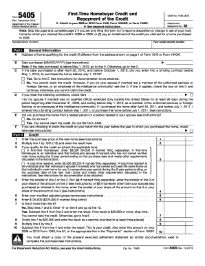 Form 5405 First-Time Homebuyer Credit Repayment