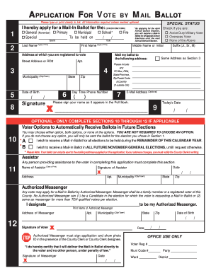 Vote By Mail Ballot Application
