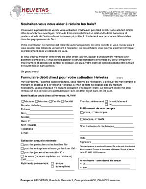 Formulaire débit direct Helvetas