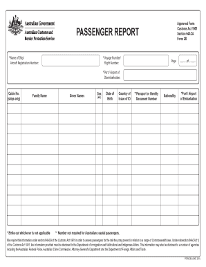 Passenger Report Form 2B