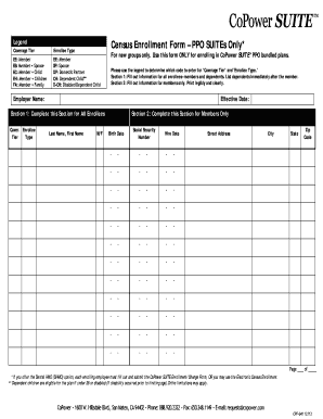 CoPower SUITE PPO Enrollment Form