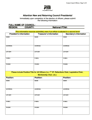 County Council Officers Form