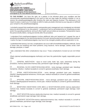 Anesthesia Consent Form