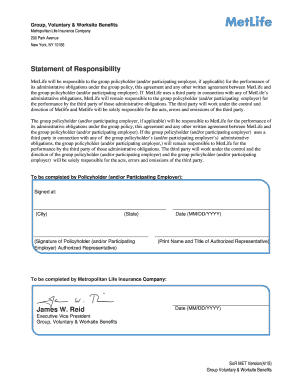 MetLife Group Policy Statement of Responsibility