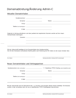Domainabtretung/Änderung Admin-C
