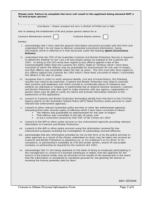 Consent to Obtain Personal Information Form