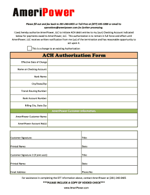 ACH Authorization Form
