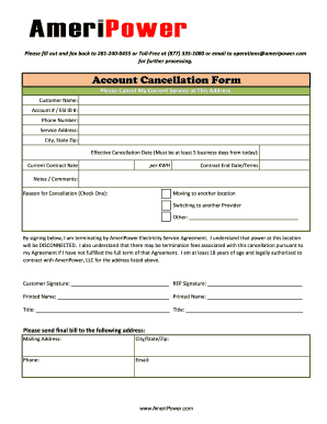 Account Cancellation Form