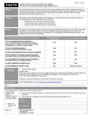 Cottonport Bank Privacy Notice