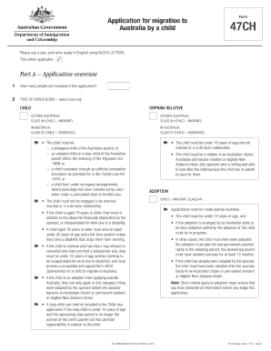 Child Migration Application Form 47CH