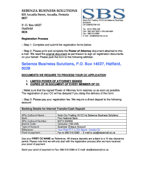 South Africa Close Corporation Registration Form