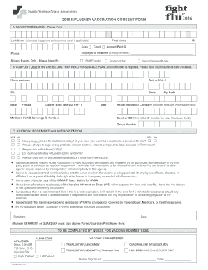 Influenza Vaccination Consent Form
