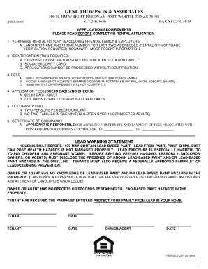 Texas Rental Application Form