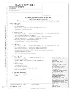 DVT Prophylaxis Orders