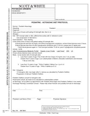 Pediatric Ketogenic Diet Protocol