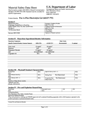 Material Safety Data Sheet